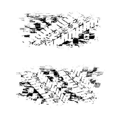 Spor tasarımları için beyaz arka planda izole edilmiş iki grunge spor bayrağı