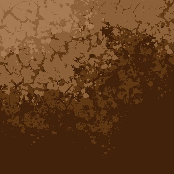 Brown Cracked Background Grunge Ink Blots — Stock Vector