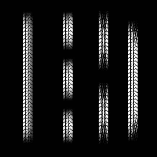 Zwarte Cilindrische Band Tracks Silhouet Geïsoleerd Witte Achtergrond — Stockvector