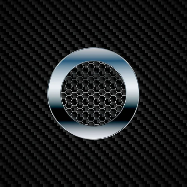 Carbone Fond Noir Avec Motif Abstrait Métal Cercle — Image vectorielle