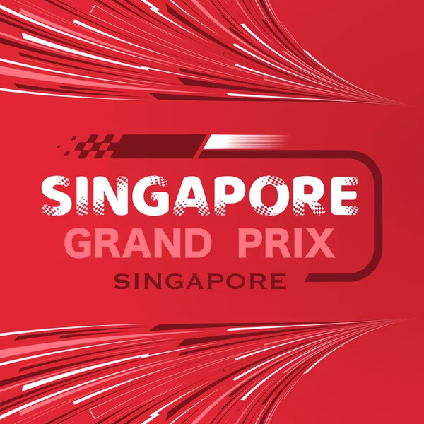 用红色渐变和速度慢的赛车场标志对片断背景进行了分析 不同设计元素的新加坡大奖赛海报或横幅 — 图库矢量图片