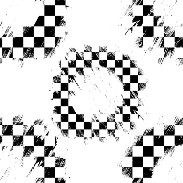 Grunge Circle Black White Different Sport Flag Frame Wave Simple — Stock Vector