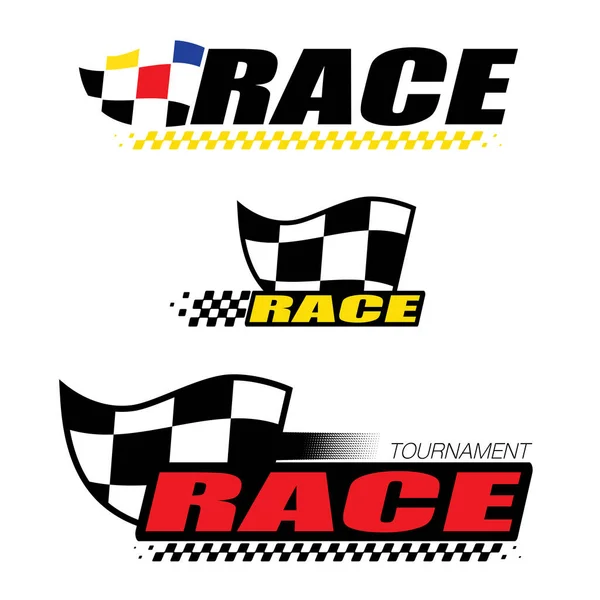 Abstract Car Sport Race Logo Black Yellow Red Flag Sample — Stock Vector
