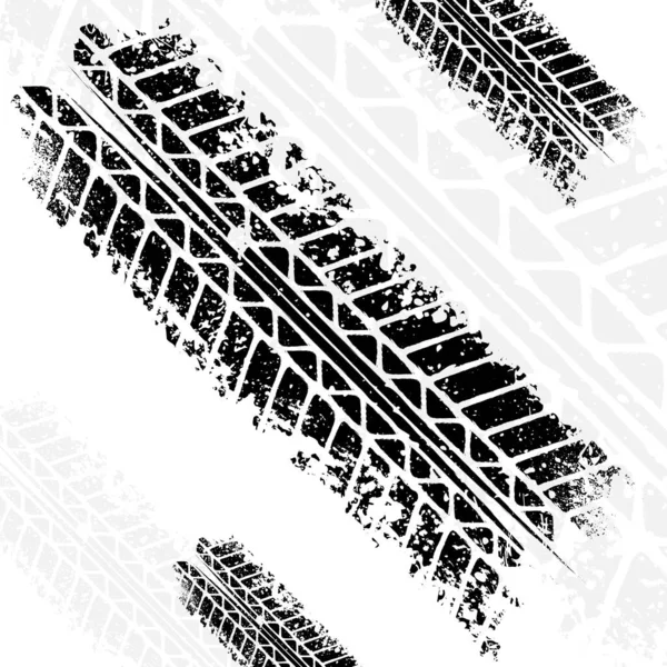 Černá Grunge Pneumatika Stopy Pozadí Pro Závodní Design Tapety — Stockový vektor