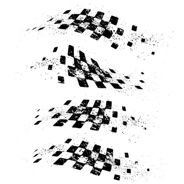 Abstract Car Sport Race Logo Black White Flags Start Finish — Stock Vector