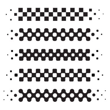 Siyah beyaz bayraklı soyut yarış logosu. Yarış şampiyonası için başlangıç ve bitiş çizgisi tasarımı