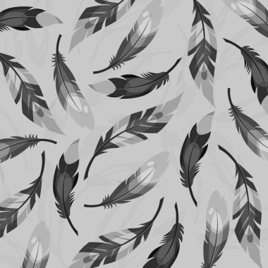 Kalıplı siyah tüy silueti