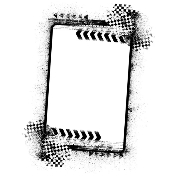 黒インクブロット正方形フレームを持つ白い背景 ロイヤリティフリーのストックイラスト