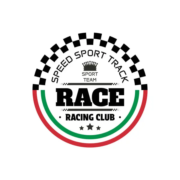 Circuito Bianco Emblema Con Bandiera Italiana Test Velocità Tornei Eventi Illustrazione Stock