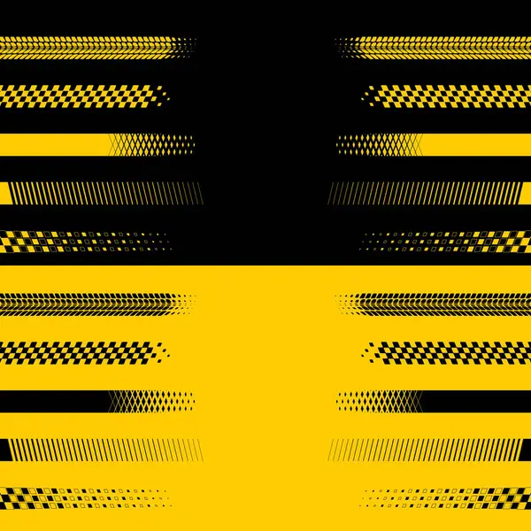 Абстрактный Логотип Автогонок Галопом Черно Желтым Флагом Образцом Текста Дизайн Векторная Графика