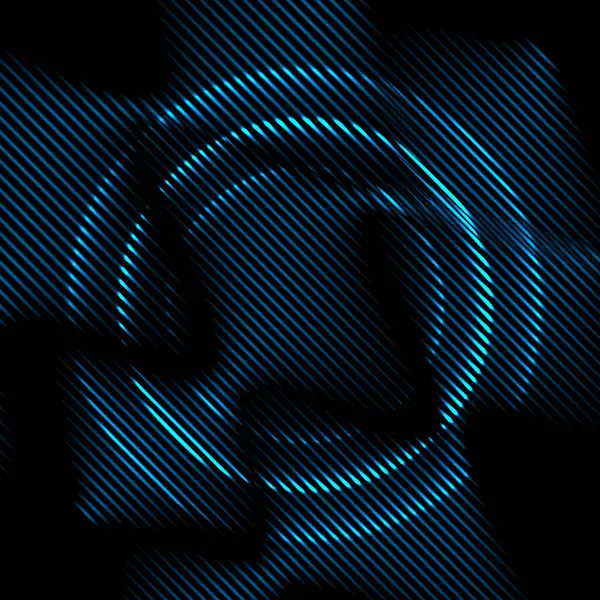 Abstraktní Černé Pozadí Modrým Leskem Kruhové Čáry Světlé Vlny Vektorová Grafika
