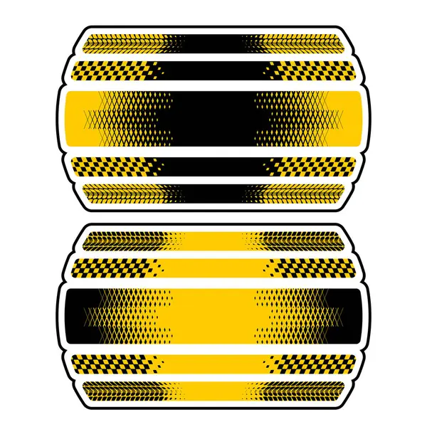 Logotipo Carrera Deportiva Coches Abstracto Con Bandera Negra Amarilla Medio Vectores de stock libres de derechos