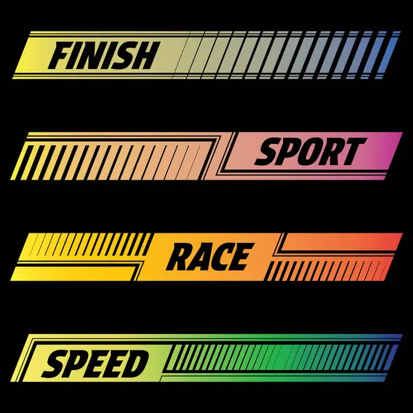 豪华轿车和体育标志 横向检查为比赛和竞赛提供半色调设计 具有线性模式的粗体字样本 图库矢量图片