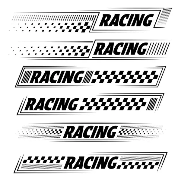 黑色和白色的汽车和体育标志 横向检查为比赛和竞赛提供半色调设计 具有线性模式的粗体字样本 免版税图库插图