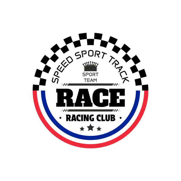 白色赛车场圆环标志 带有法国国旗和参加锦标赛和体育赛事的速赛测试 图库矢量图片
