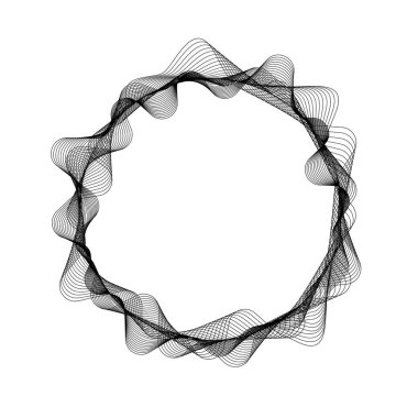 Basit spiral parlak çizgiler çember arka planı. Metametrik metin ve tasarım ögeleri