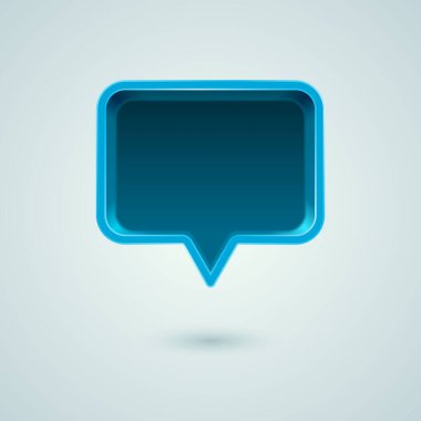 Parlak arkaplanda mavi 3d sosyal medya spekülasyon baloncuk silueti izole