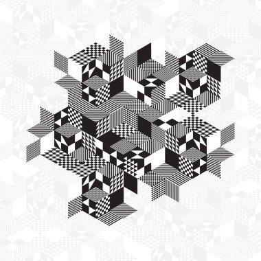 Farklı şekil ve biçimlere sahip soyut geometrik desen
