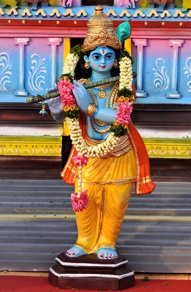 View of Indian Hindu god Krishna idol  in a temple