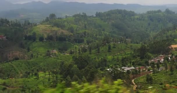 Terrazas Verde Las Montañas Tomadas Tren Movimiento Sri Lanka Imágenes — Vídeos de Stock