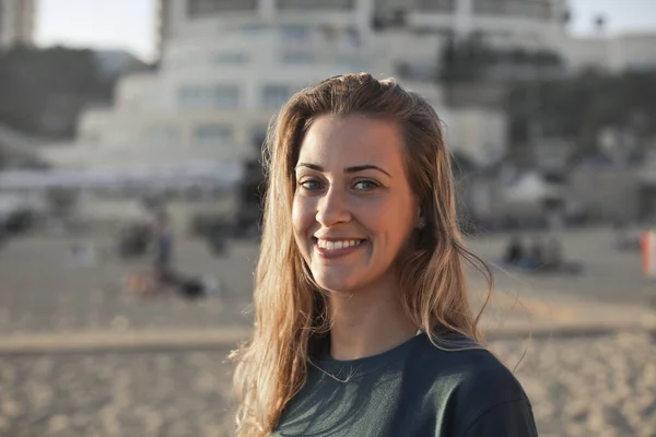 Portrait Young Woman Beach — Stock Photo, Image