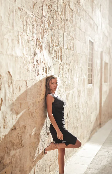Гарний Зразок Притулився Стіни Мдіні Мальта — стокове фото