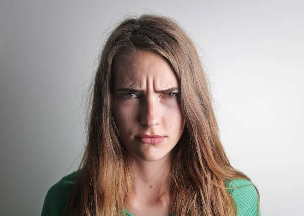 Portrait Angry Young Woman — Stock Photo, Image