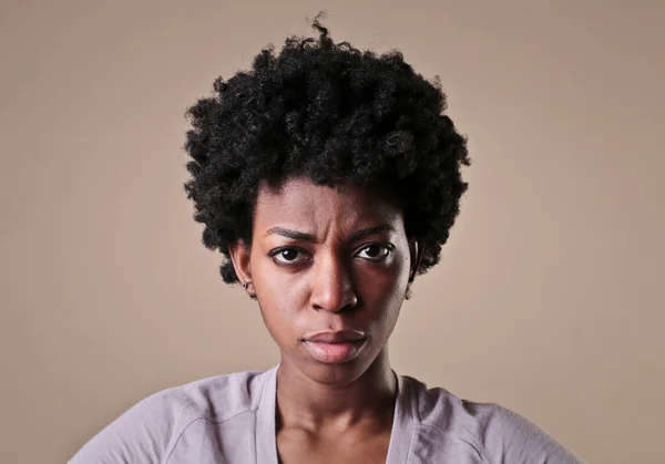 Portrait Young Woman Expression Anger — Stock Photo, Image