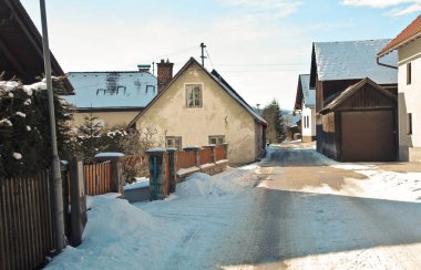 street in semmering, austria, europe clipart