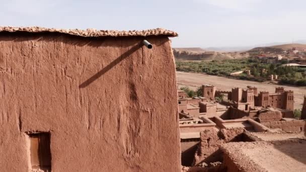 Високий Кут Огляду Ksar Kasbah Ait Benhaddou Сільське Село Старими — стокове відео