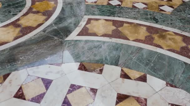 イタリアの大理石で美しい豪華な大理石の床 抽象的な現代幾何学的なインテリアデザイン 4K映像 — ストック動画