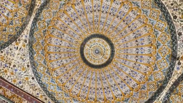 Beautiful Wooden Ceiling Moroccan Interior Design Intricate Traditional Handcrafted Woodcarvings — Stock Video