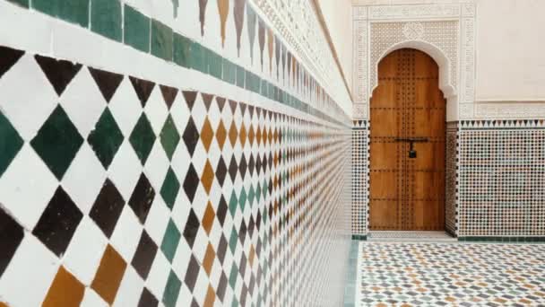 Meknes Morocco July 2022 Interior Architecture Mausoleum Moulay Ismail Landmark — Stock Video