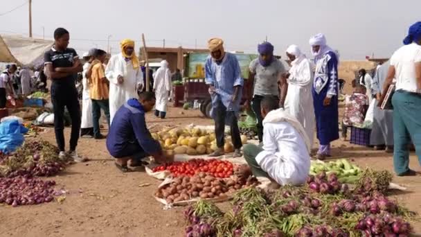 Mhamid Marruecos Junio 2022 Mercado Semanal Rural Tradicional Mhamid Sur — Vídeo de stock