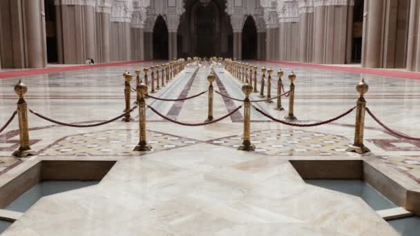Casablanca Marruecos Julio 2022 Interior Mezquita Hassan Imágenes — Vídeo de stock