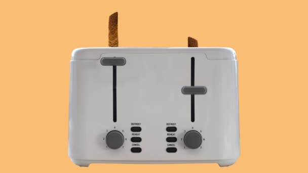 Toast Spalony Elektrycznym Toster Kanałem Alfa — Wideo stockowe