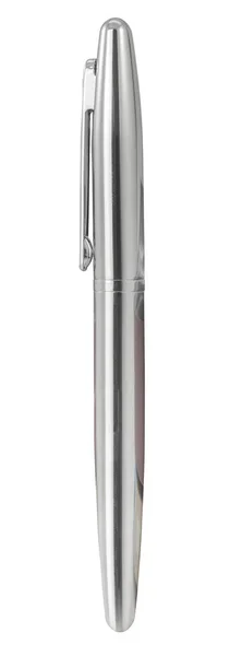 Elegant Metal Fountain Pen Isolated White Background — Stock Photo, Image