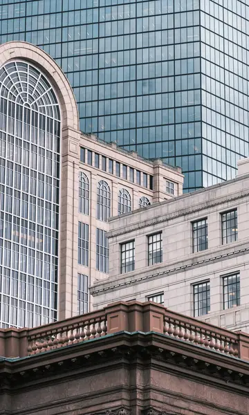 Сцена Кластерних Будівель Старий Новий Центрі Бостона Сша Стокове Зображення