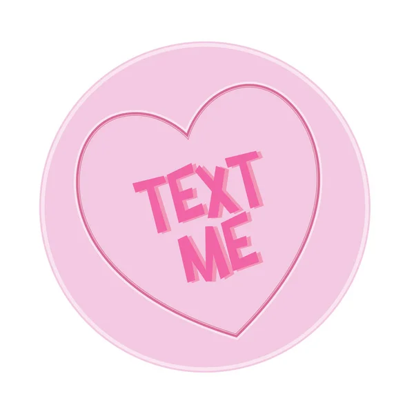 Loveheart Sweet Candy Texto Mensaje Vector Ilustración — Vector de stock