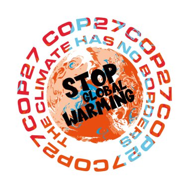 COP 27 Sharm El-Sheikh, Mısır - 7-18 Kasım 2022 vektör çizimi - Küresel Isınmayı Durdur