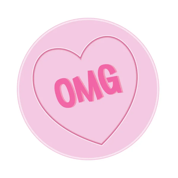 Love Heart Sweet Candy Omg Vecteur Message Illustration — Image vectorielle