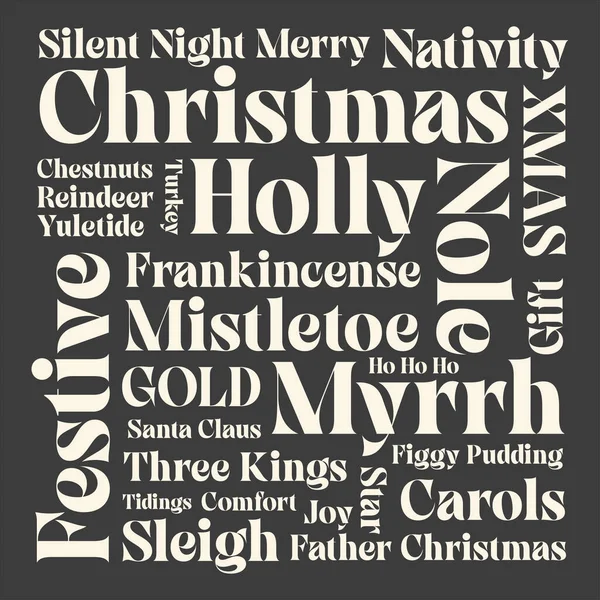 Christmas Typography Design Chalkboard Background — Stock Vector