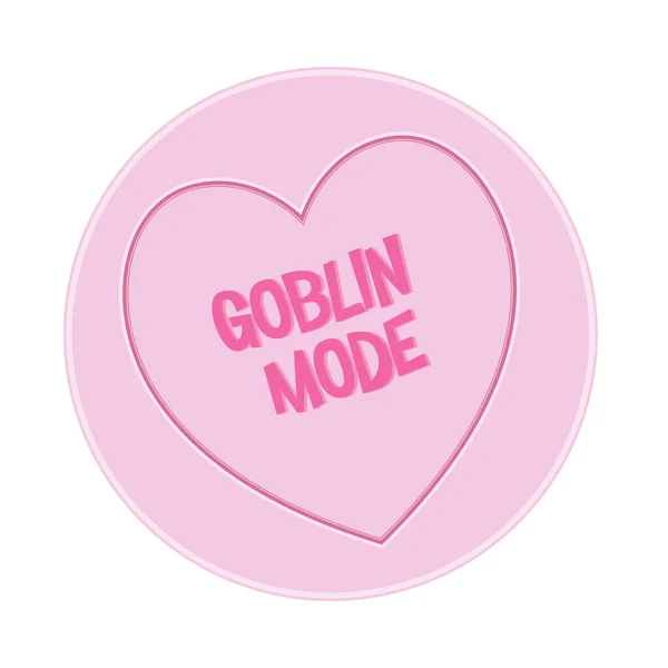 Loveheart Sweet Candy Goblin Mode Bericht Vector Illustratie — Stockvector