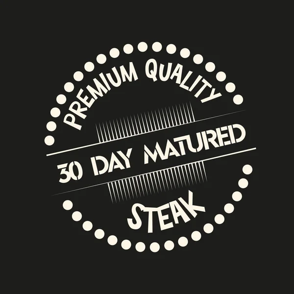 プレミアム品質30日間熟成ステーキチャークボードの看板ベクトルイラスト — ストックベクタ
