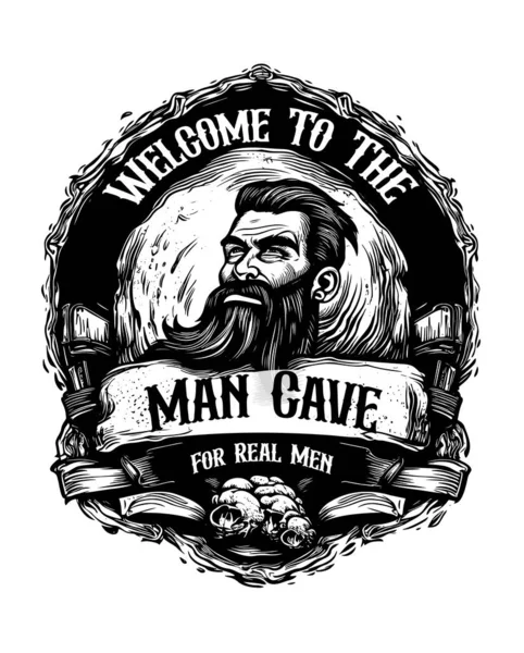 Man Cave Vektör Çizimi — Stok Vektör