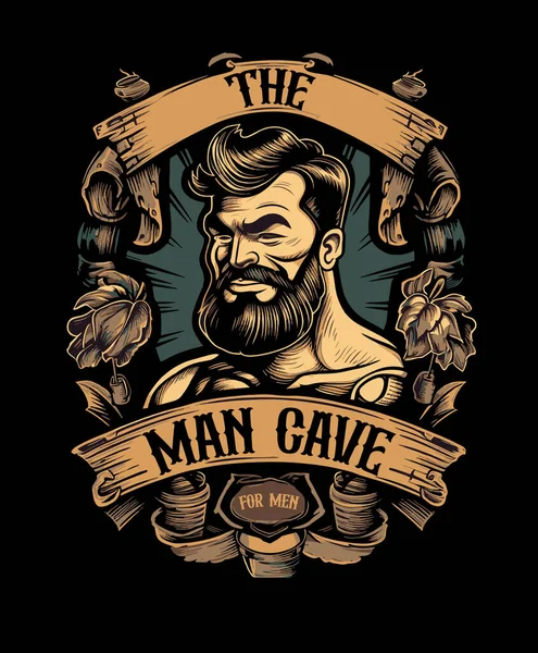 Vektorová Ilustrace Man Cave — Stockový vektor