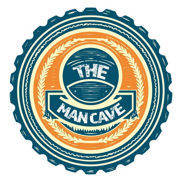 Man Cave Sign Bottle Top Illustration Vectorielle — Image vectorielle