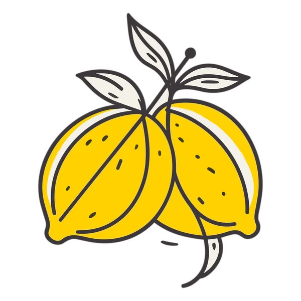 Lemon Line Illustrazione Disegno Illustrazione Vettoriale — Vettoriale Stock