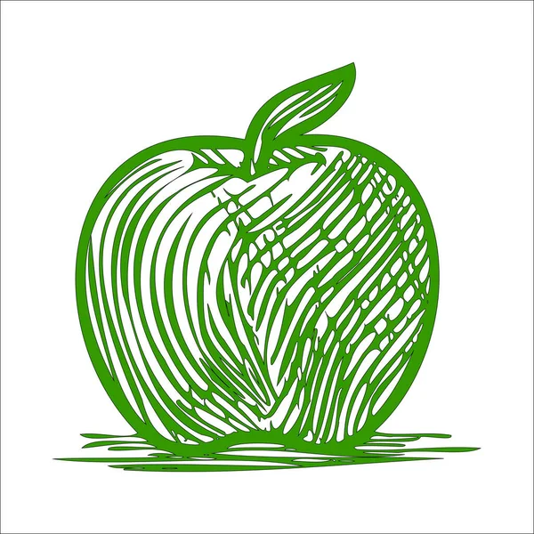 Apple Vector Line Ilustração Arte — Vetor de Stock