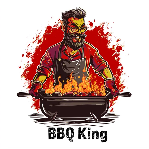 Illustration Vectorielle Roi Barbecue — Image vectorielle